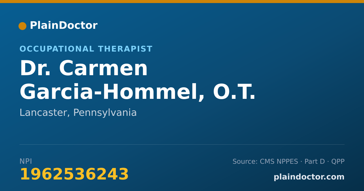 Shareable card for Carmen Garcia-Hommel, O.T. - Occupational Therapist, Lancaster, PA