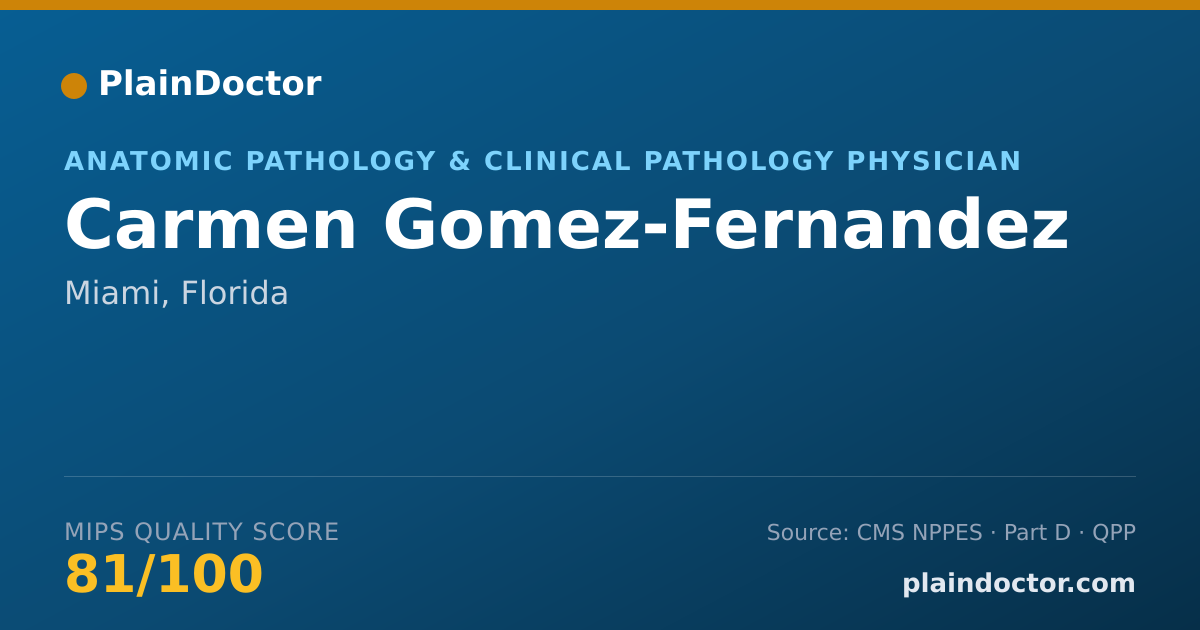 Shareable card for Carmen Gomez-Fernandez - Anatomic Pathology & Clinical Pathology Physician, Miami, FL