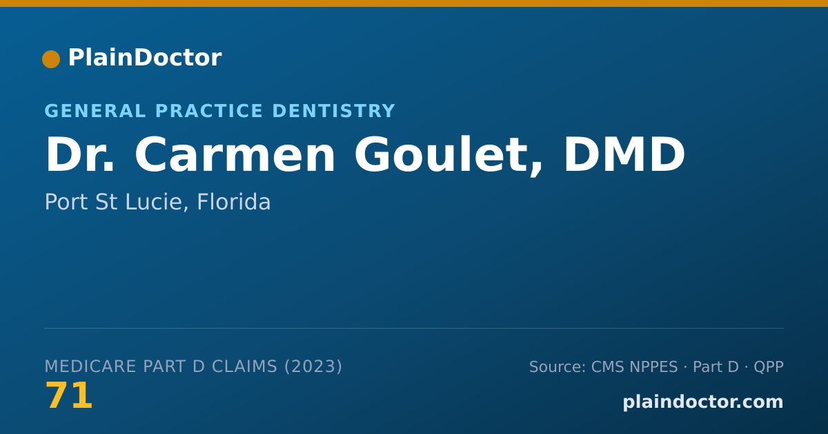Shareable card for Carmen Goulet, DMD - General Practice Dentistry, Port St Lucie, FL