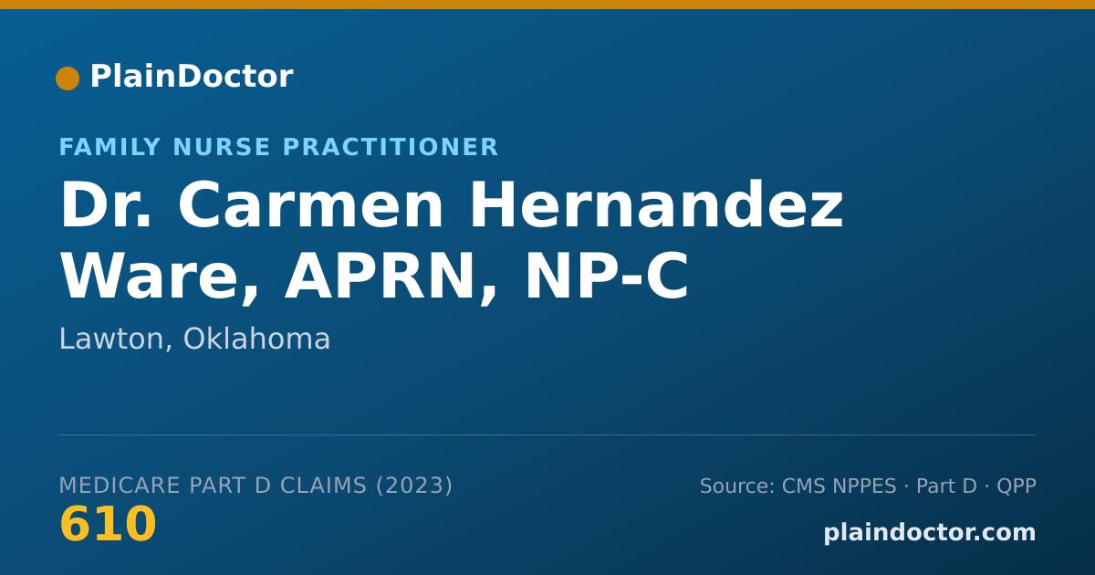 Shareable card for Carmen Hernandez Ware, APRN, NP-C - Family Nurse Practitioner, Lawton, OK