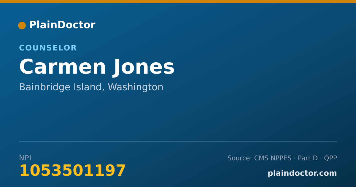 Shareable card for Carmen Jones - Counselor, Bainbridge Island, WA
