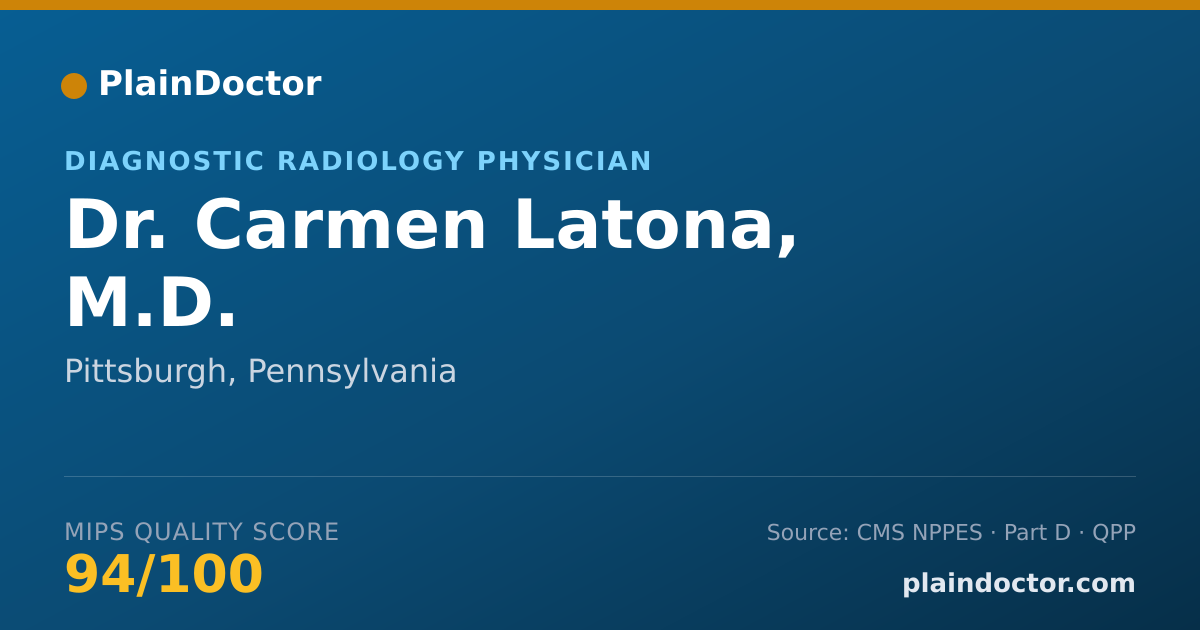 Shareable card for Carmen Latona, M.D. - Diagnostic Radiology Physician, Pittsburgh, PA