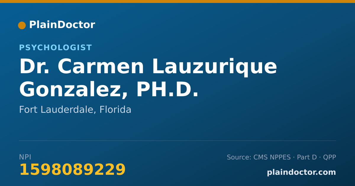 Shareable card for Carmen Lauzurique Gonzalez, PH.D. - Psychologist, Fort Lauderdale, FL