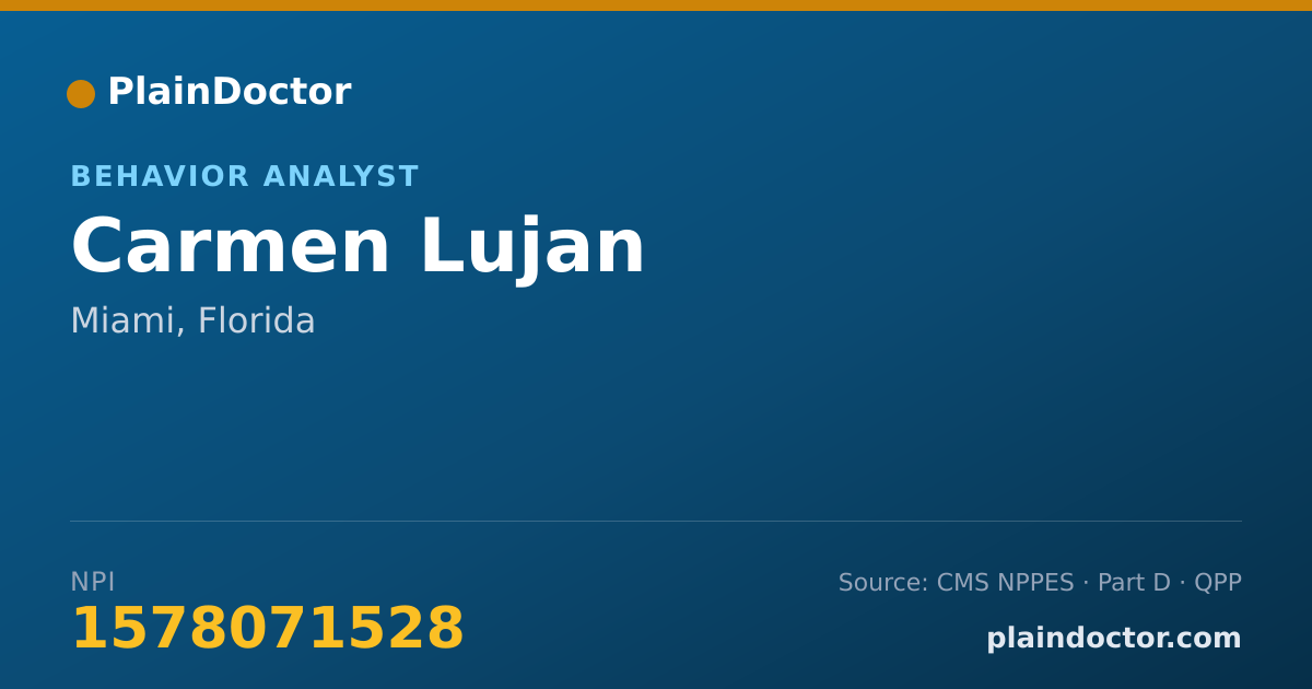 Shareable card for Carmen Lujan - Behavior Analyst, Miami, FL