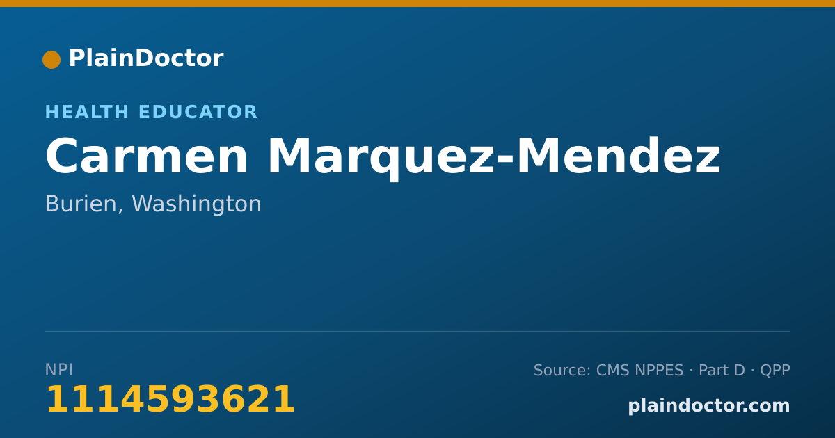 Shareable card for Carmen Marquez-Mendez - Health Educator, Burien, WA
