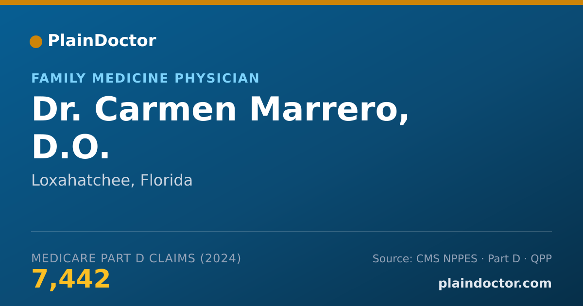 Shareable card for Carmen Marrero, D.O. - Family Medicine Physician, Loxahatchee, FL