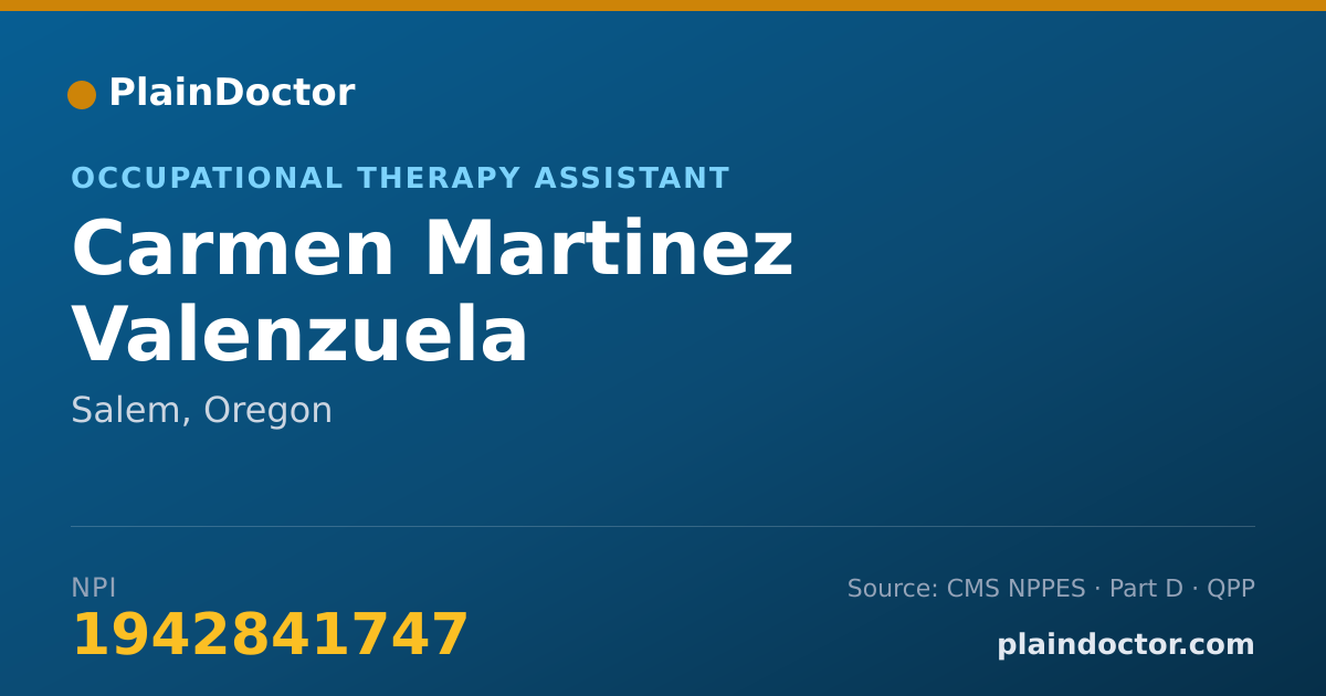 Shareable card for Carmen Martinez Valenzuela - Occupational Therapy Assistant, Salem, OR