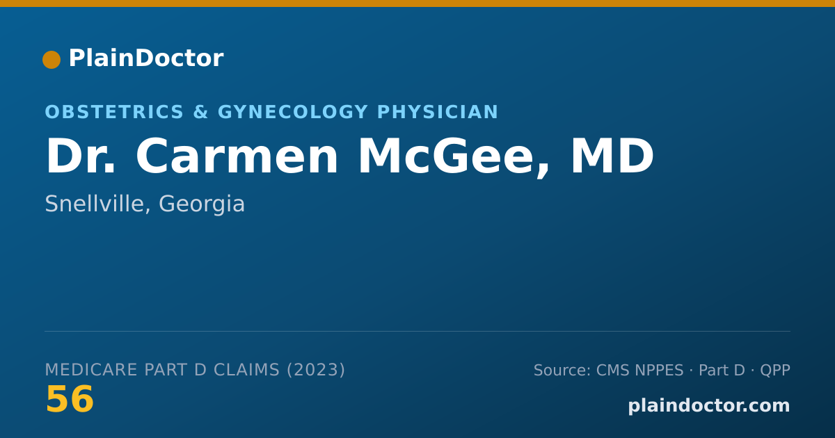 Shareable card for Carmen McGee, MD - Obstetrics & Gynecology Physician, Snellville, GA