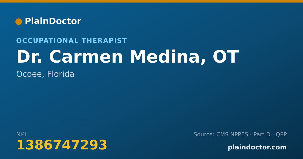Shareable card for Carmen Medina, OT - Occupational Therapist, Ocoee, FL
