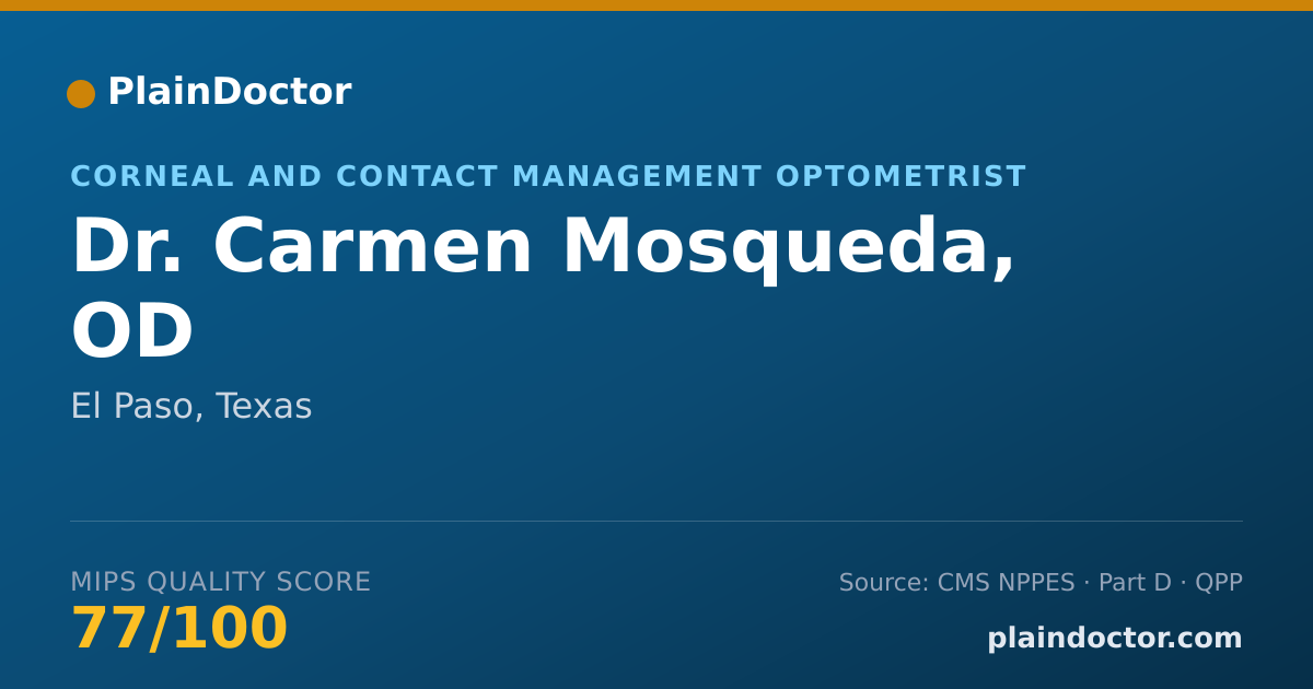 Shareable card for Carmen Mosqueda, OD - Corneal and Contact Management Optometrist, El Paso, TX