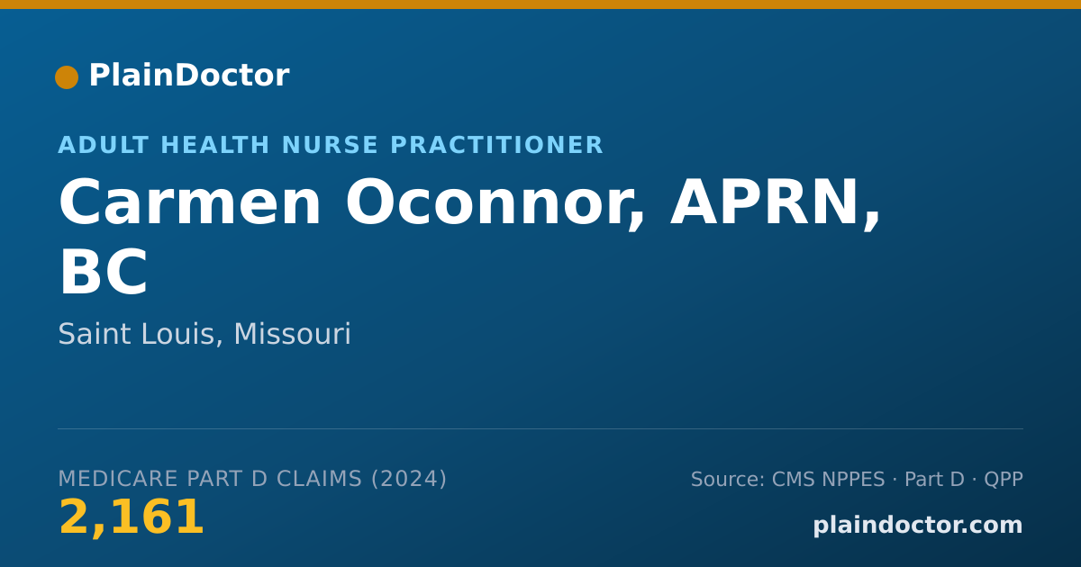 Shareable card for Carmen Oconnor, APRN, BC - Adult Health Nurse Practitioner, Saint Louis, MO