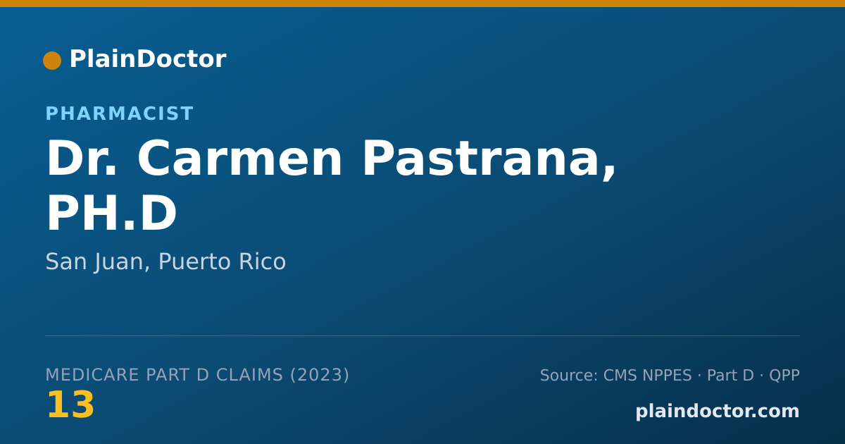 Shareable card for Carmen Pastrana, PH.D - Pharmacist, San Juan, PR