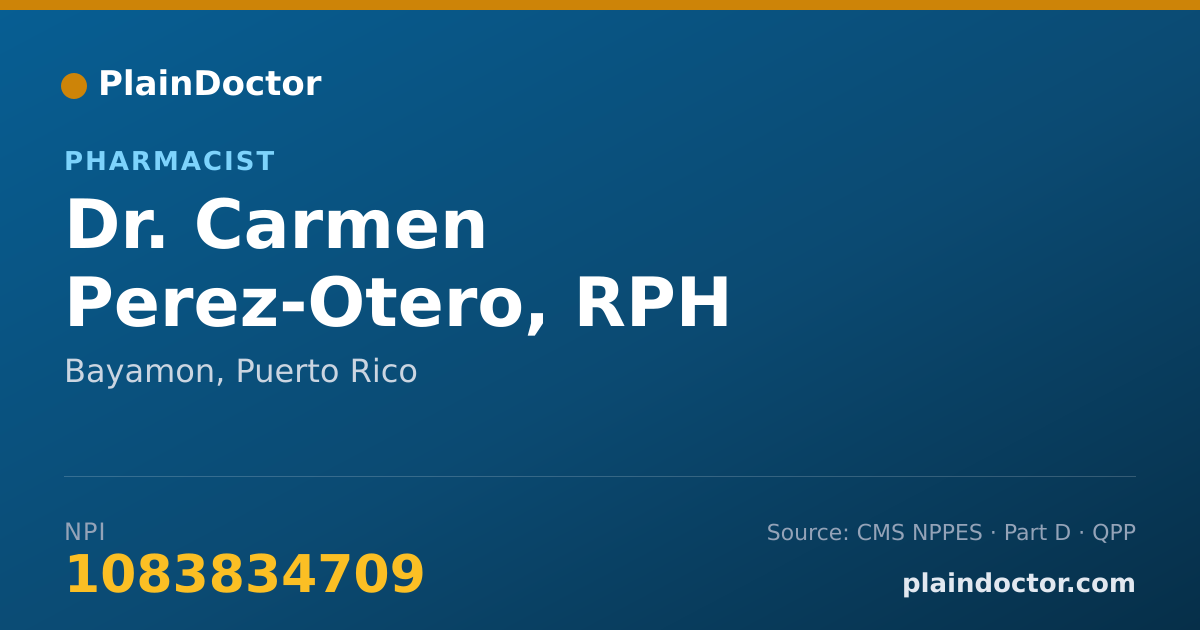 Shareable card for Carmen Perez-Otero, RPH - Pharmacist, Bayamon, PR