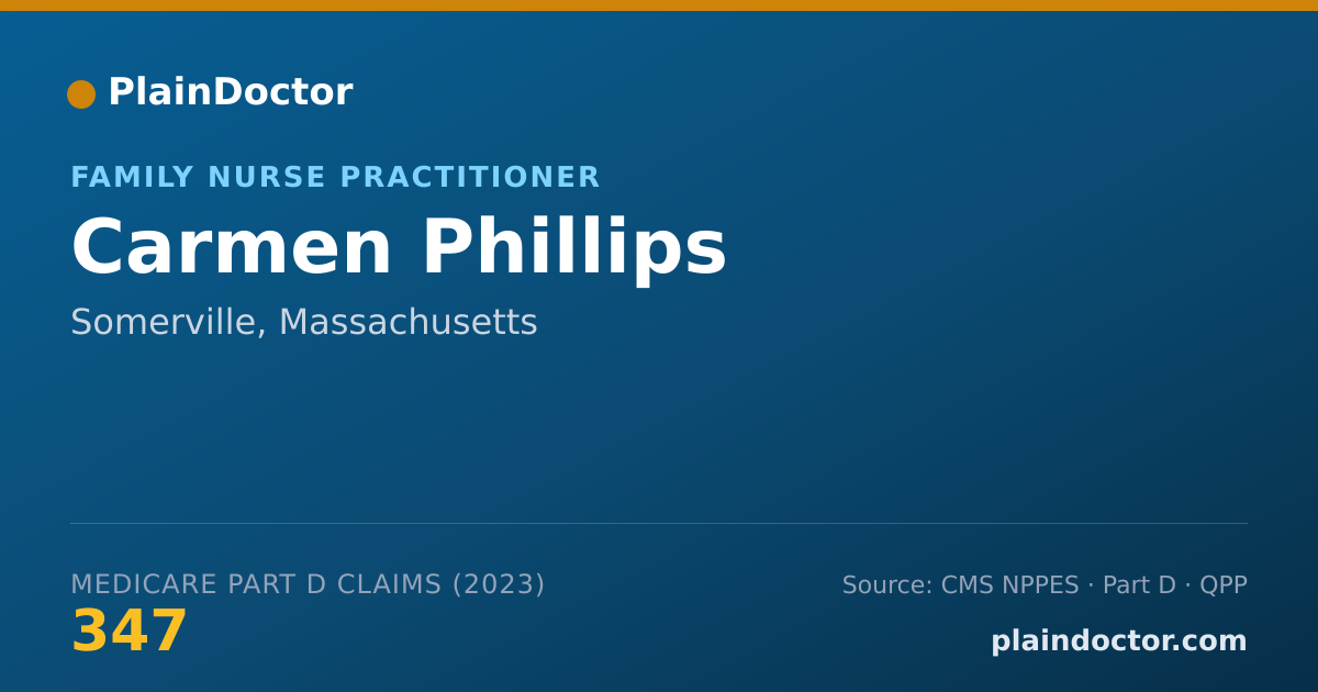 Shareable card for Carmen Phillips - Family Nurse Practitioner, Somerville, MA