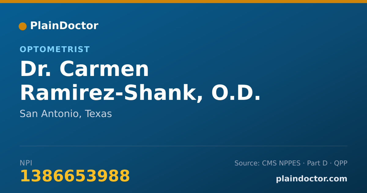 Shareable card for Carmen Ramirez-Shank, O.D. - Optometrist, San Antonio, TX