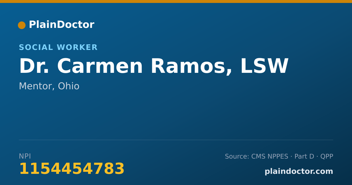 Shareable card for Carmen Ramos, LSW - Social Worker, Mentor, OH