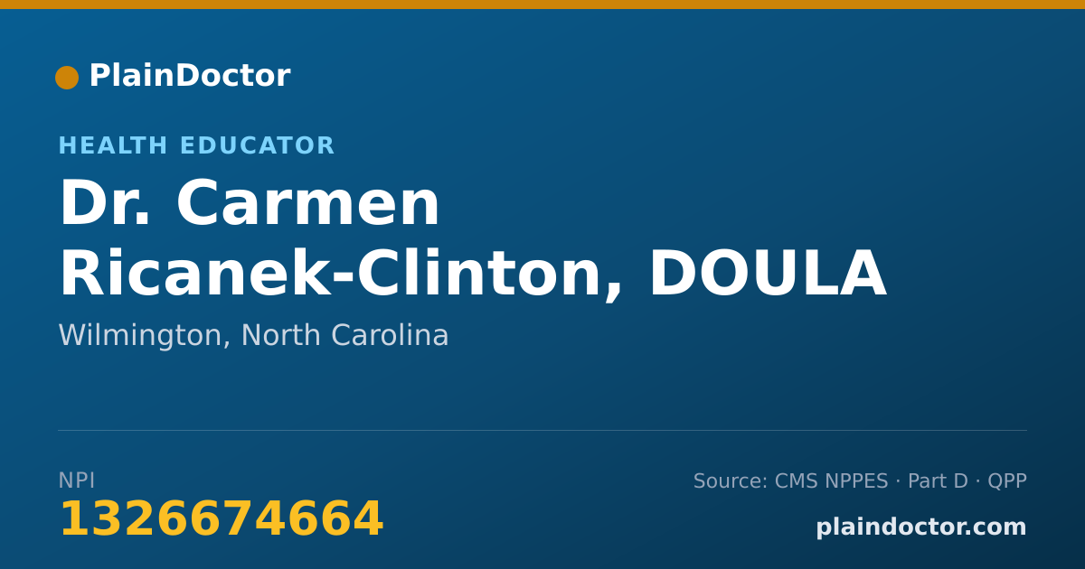 Shareable card for Carmen Ricanek-Clinton, DOULA - Health Educator, Wilmington, NC