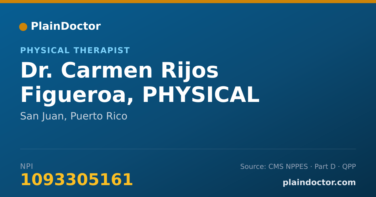Shareable card for Carmen Rijos Figueroa, PHYSICAL THERAPIST - Physical Therapist, San Juan, PR