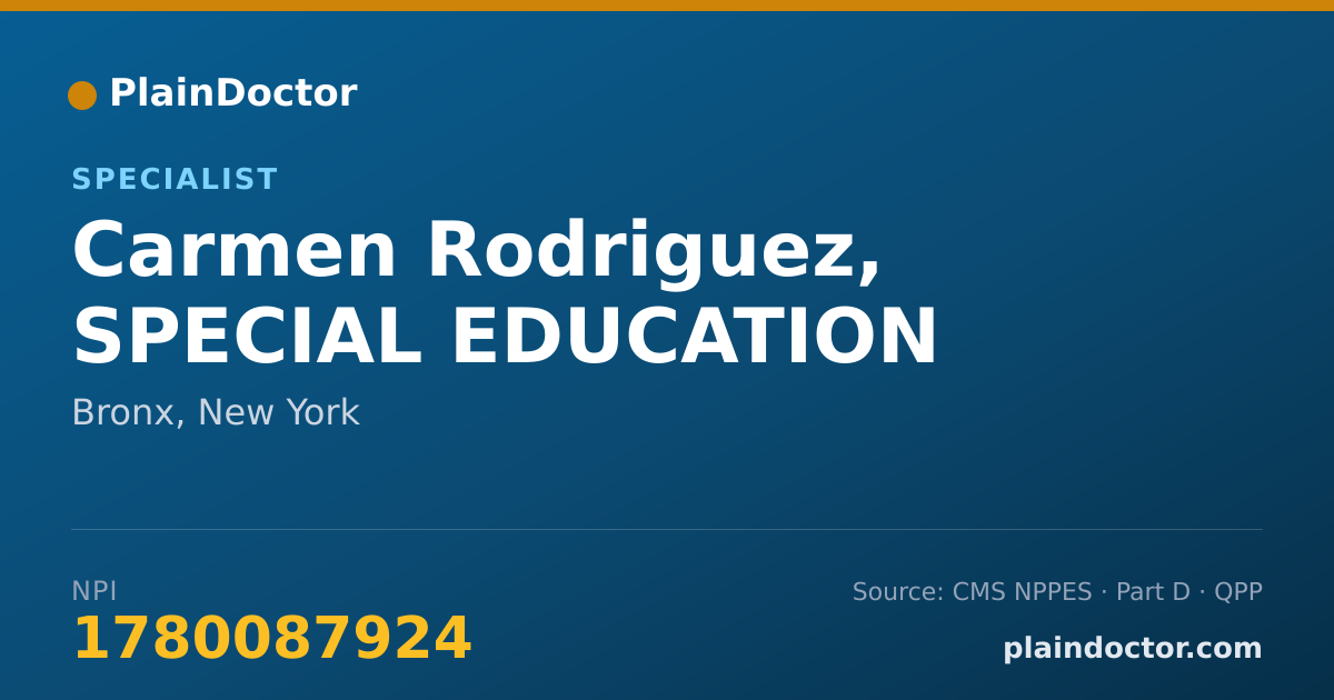 Shareable card for Carmen Rodriguez, SPECIAL EDUCATION - Specialist, Bronx, NY