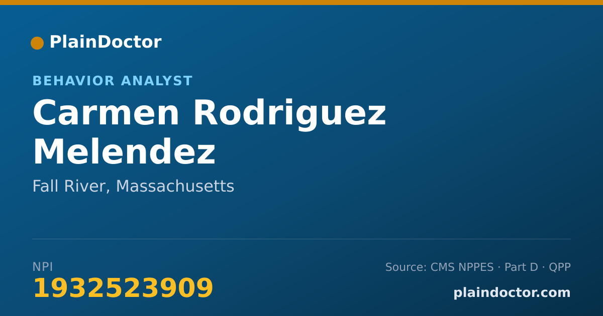 Shareable card for Carmen Rodriguez Melendez - Behavior Analyst, Fall River, MA