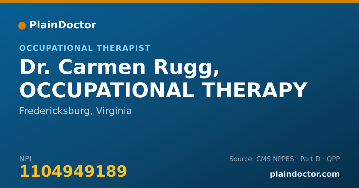 Shareable card for Carmen Rugg, OCCUPATIONAL THERAPY - Occupational Therapist, Fredericksburg, VA