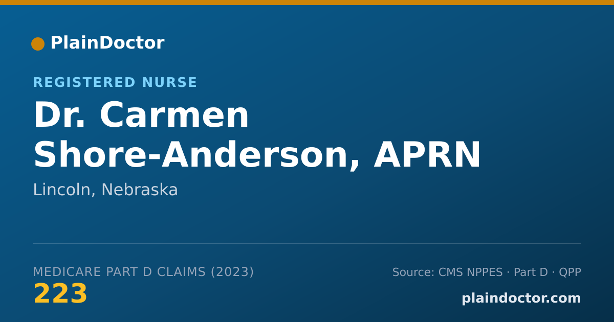 Shareable card for Carmen Shore-Anderson, APRN - Registered Nurse, Lincoln, NE