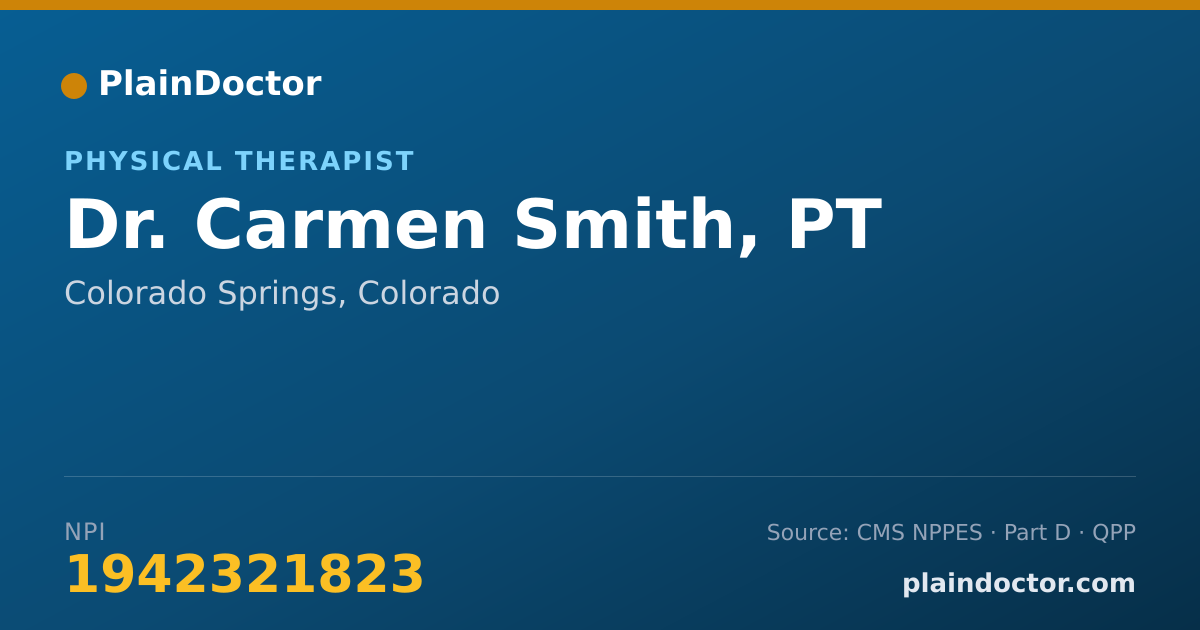 Shareable card for Carmen Smith, PT - Physical Therapist, Colorado Springs, CO