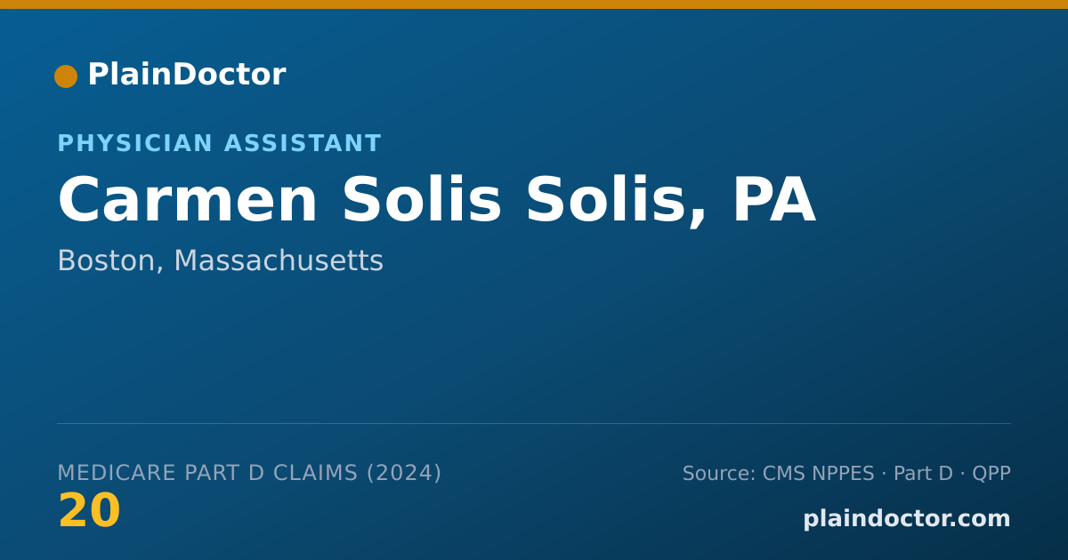 Shareable card for Carmen Solis Solis, PA - Physician Assistant, Boston, MA