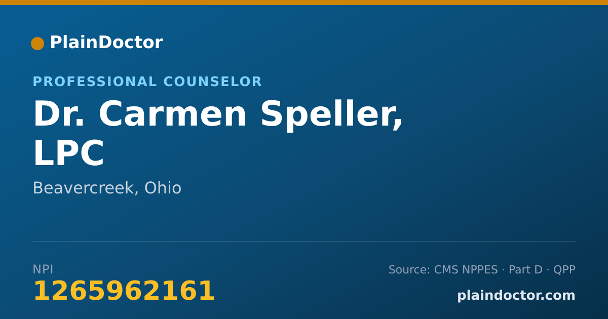 Shareable card for Carmen Speller, LPC - Professional Counselor, Beavercreek, OH