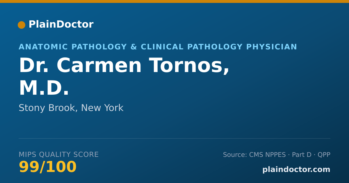 Shareable card for Carmen Tornos, M.D. - Anatomic Pathology & Clinical Pathology Physician, Stony Brook, NY