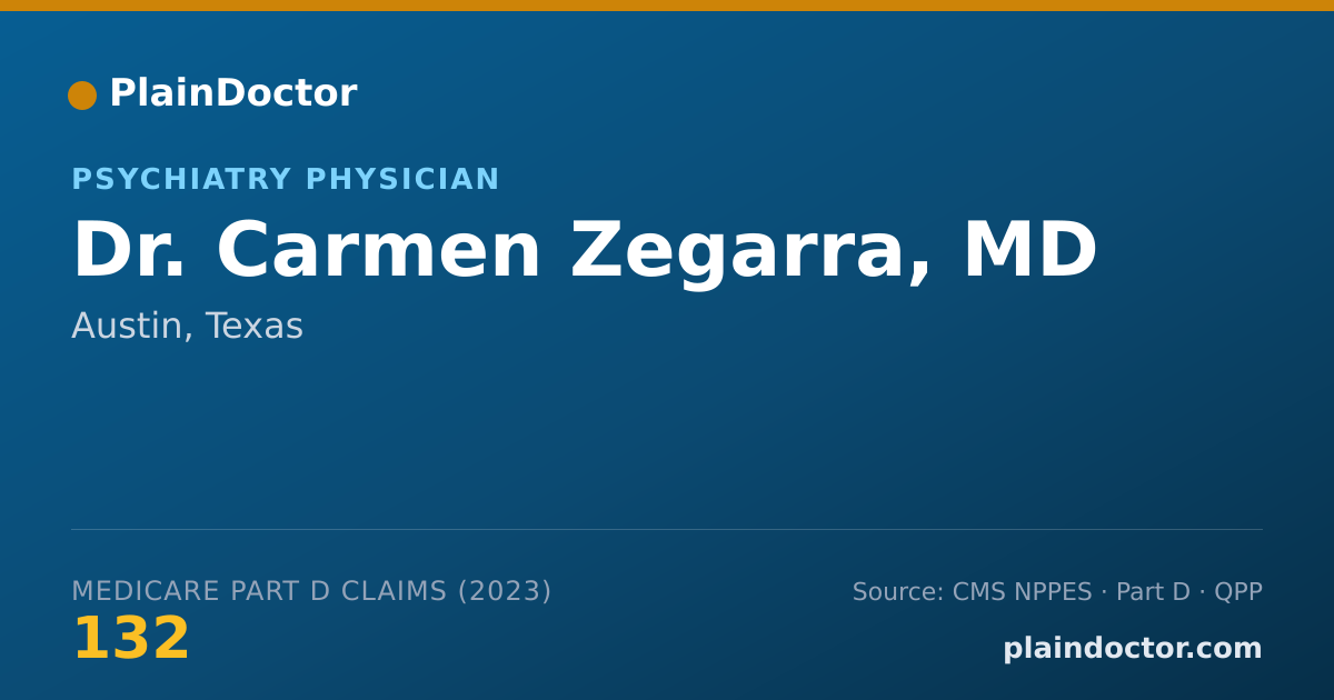 Shareable card for Carmen Zegarra, MD - Psychiatry Physician, Austin, TX