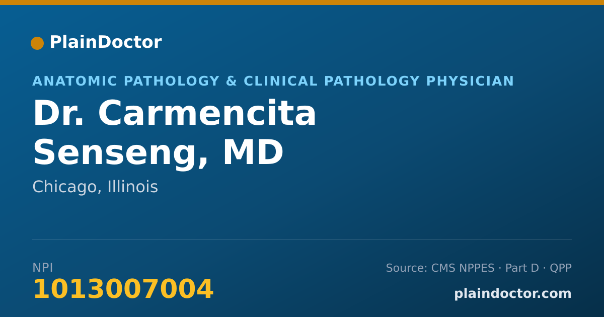 Shareable card for Carmencita Senseng, MD - Anatomic Pathology & Clinical Pathology Physician, Chicago, IL