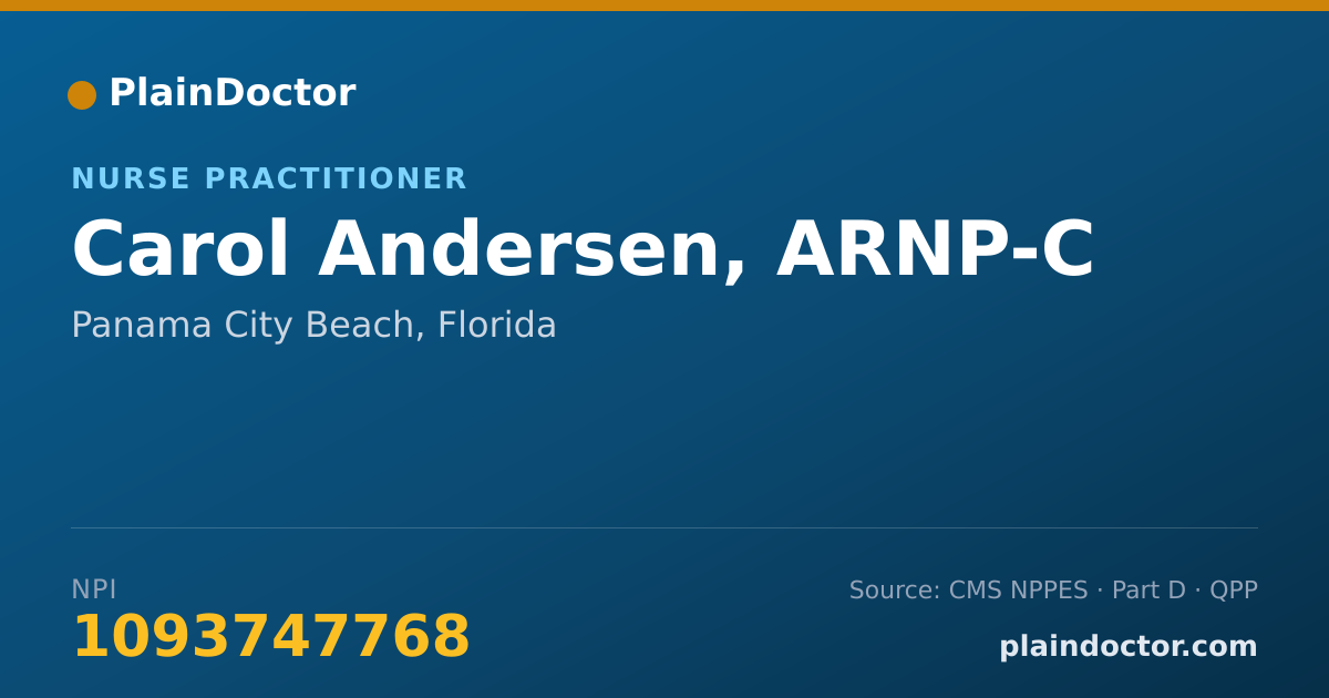 Shareable card for Carol Andersen, ARNP-C - Nurse Practitioner, Panama City Beach, FL