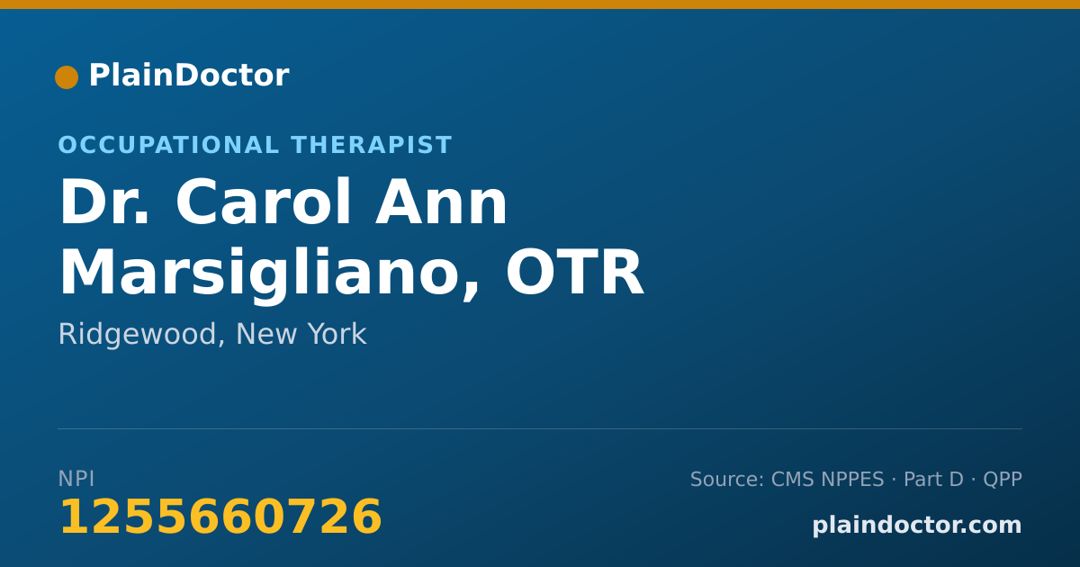 Shareable card for Carol Ann Marsigliano, OTR - Occupational Therapist, Ridgewood, NY