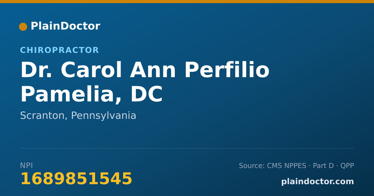 Shareable card for Carol Ann Perfilio Pamelia, DC - Chiropractor, Scranton, PA