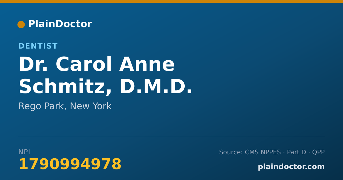 Shareable card for Carol Anne Schmitz, D.M.D. - Dentist, Rego Park, NY