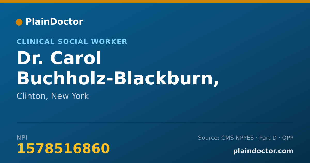 Shareable card for Carol Buchholz-Blackburn, LCSW - Clinical Social Worker, Clinton, NY