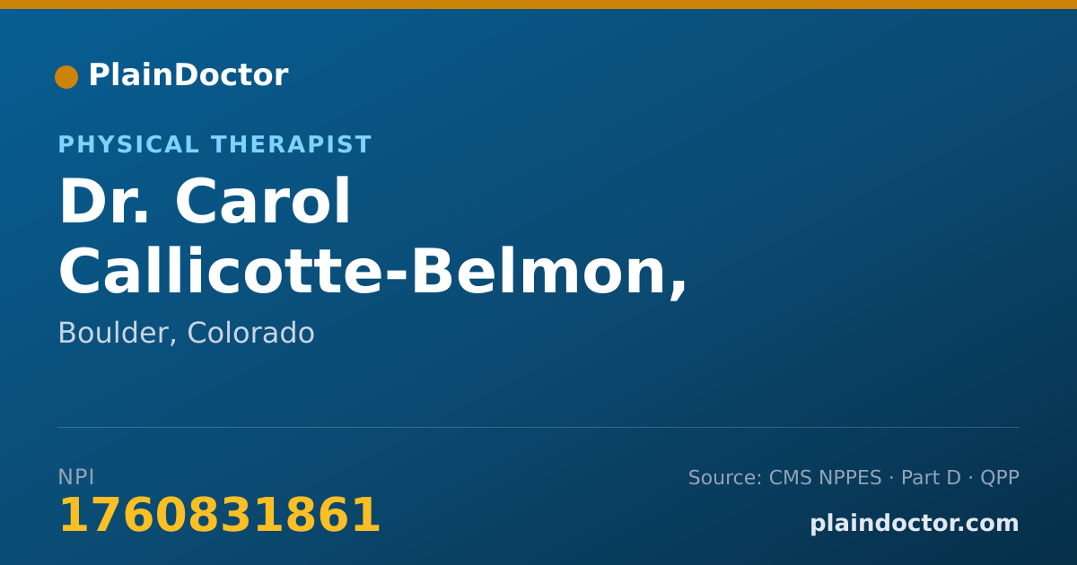 Shareable card for Carol Callicotte-Belmon, D.P.T. - Physical Therapist, Boulder, CO