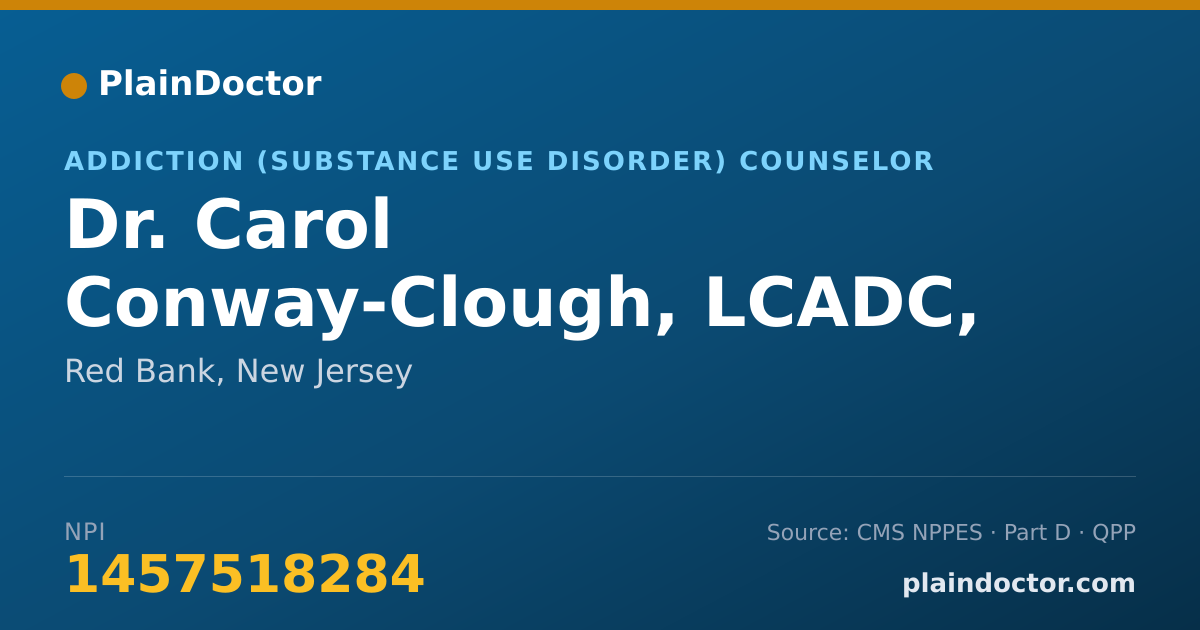 Shareable card for Carol Conway-Clough, LCADC, CAC - Addiction (Substance Use Disorder) Counselor, Red Bank, NJ
