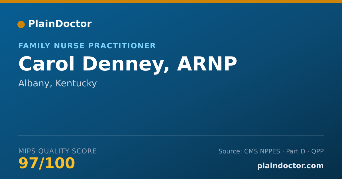 Shareable card for Carol Denney, ARNP - Family Nurse Practitioner, Albany, KY