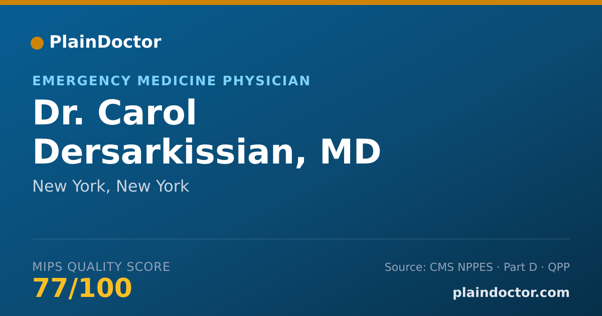 Shareable card for Carol Dersarkissian, MD - Emergency Medicine Physician, New York, NY
