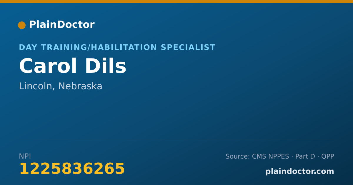 Shareable card for Carol Dils - Day Training/Habilitation Specialist, Lincoln, NE