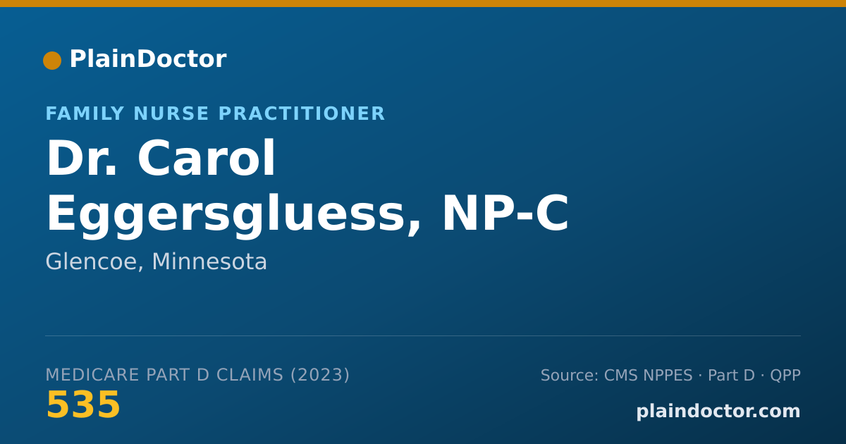 Shareable card for Carol Eggersgluess, NP-C - Family Nurse Practitioner, Glencoe, MN