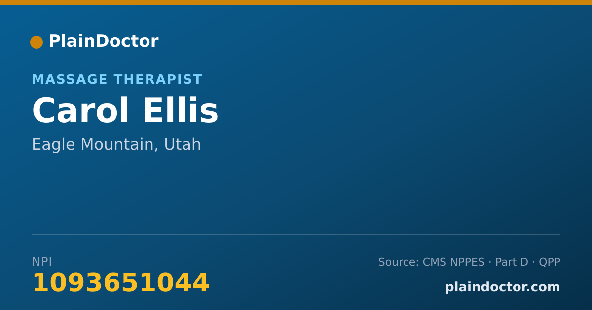 Shareable card for Carol Ellis - Massage Therapist, Eagle Mountain, UT