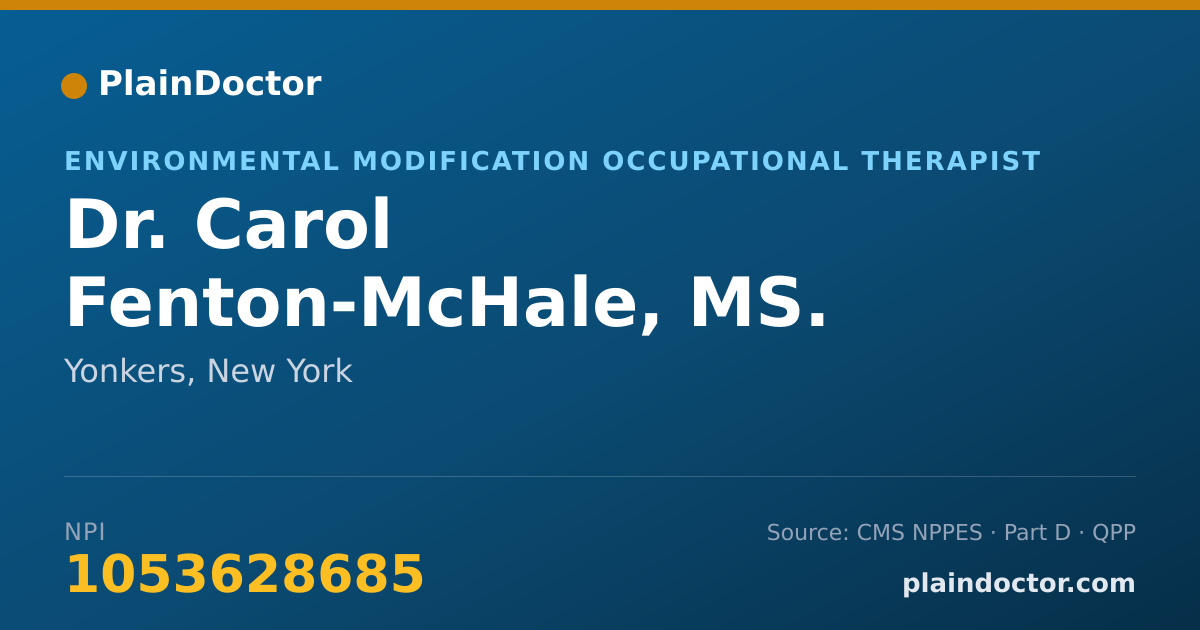 Shareable card for Carol Fenton-McHale, MS. OTR/L - Environmental Modification Occupational Therapist, Yonkers, NY