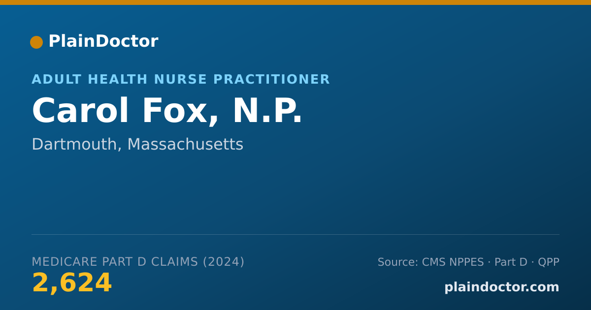 Shareable card for Carol Fox, N.P. - Adult Health Nurse Practitioner, Dartmouth, MA