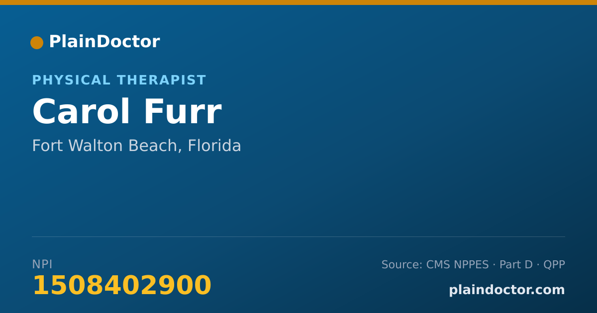 Shareable card for Carol Furr - Physical Therapist, Fort Walton Beach, FL
