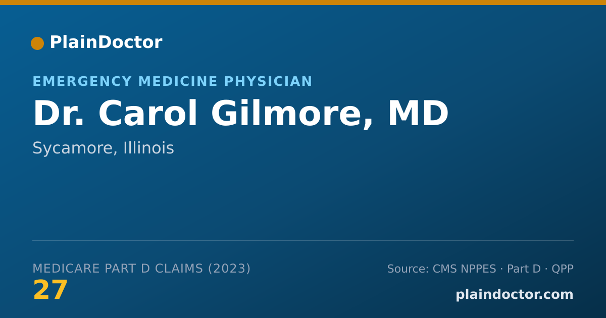 Shareable card for Carol Gilmore, MD - Emergency Medicine Physician, Sycamore, IL