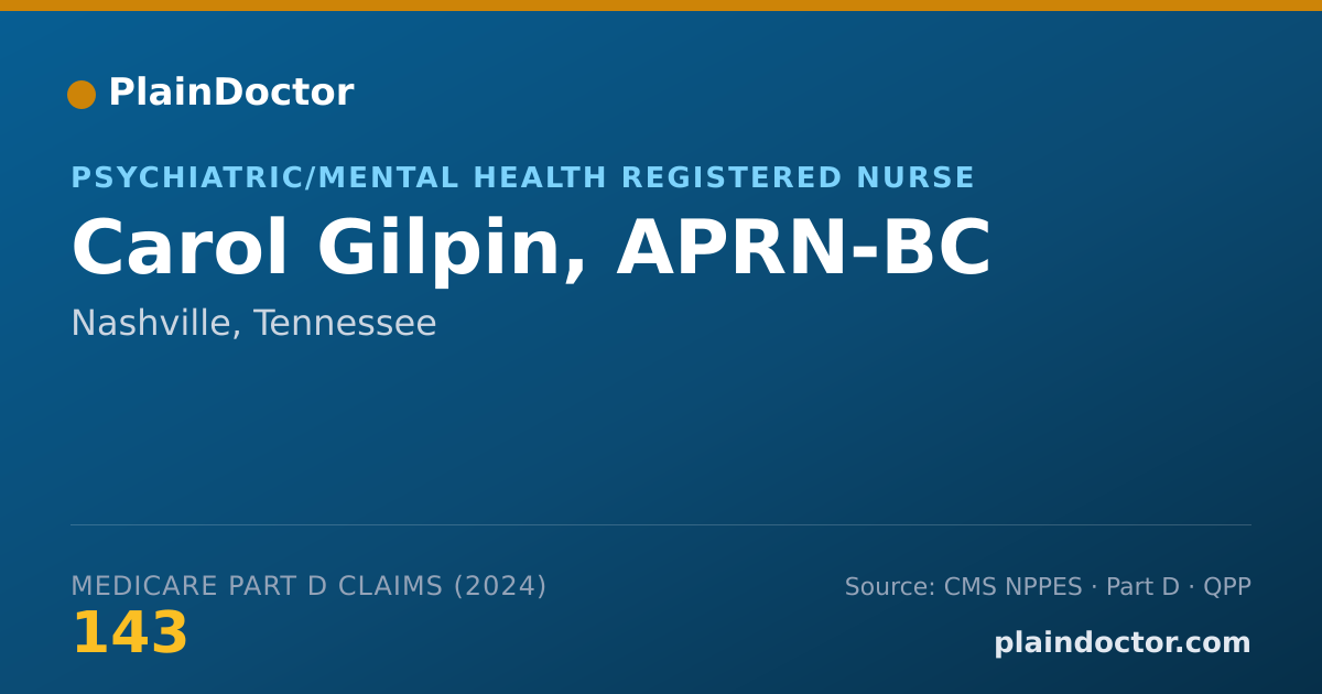 Shareable card for Carol Gilpin, APRN-BC - Psychiatric/Mental Health Registered Nurse, Nashville, TN