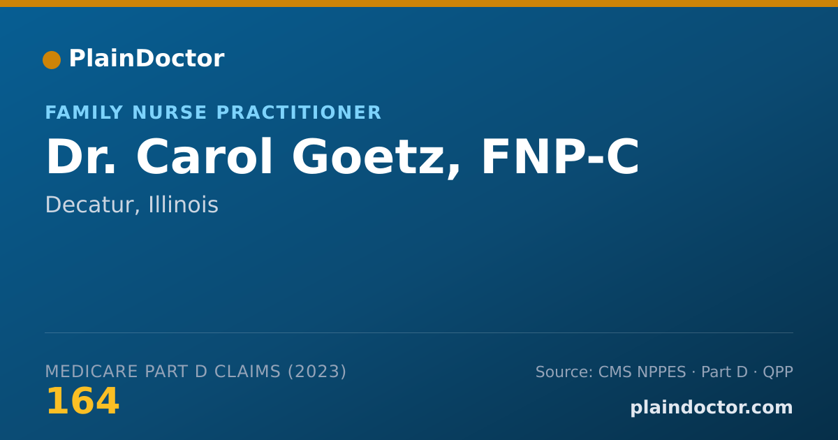 Shareable card for Carol Goetz, FNP-C - Family Nurse Practitioner, Decatur, IL